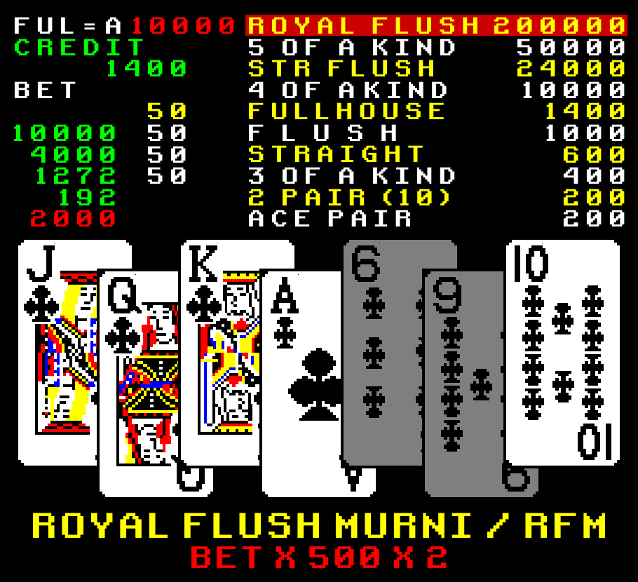 Kartu Bolangkas Royal Flush Murni / RFM